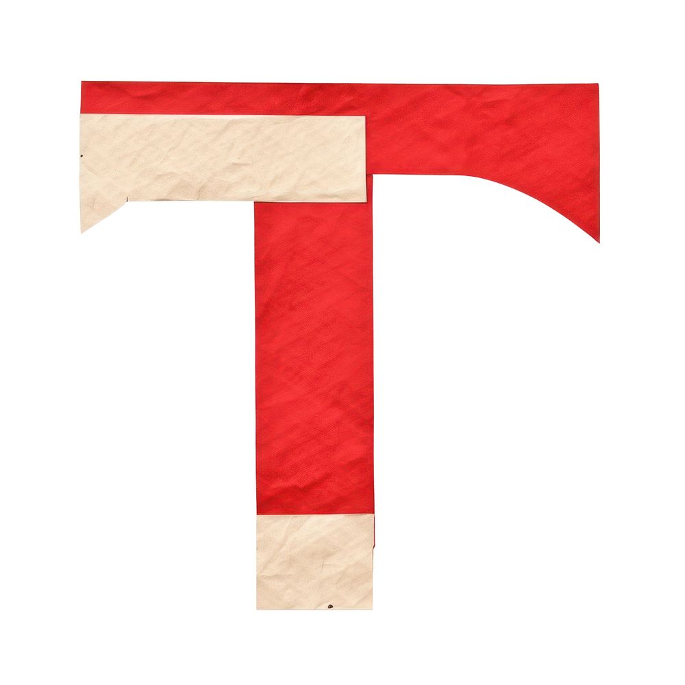 Alphabet T paper craft collage text symbol letter.