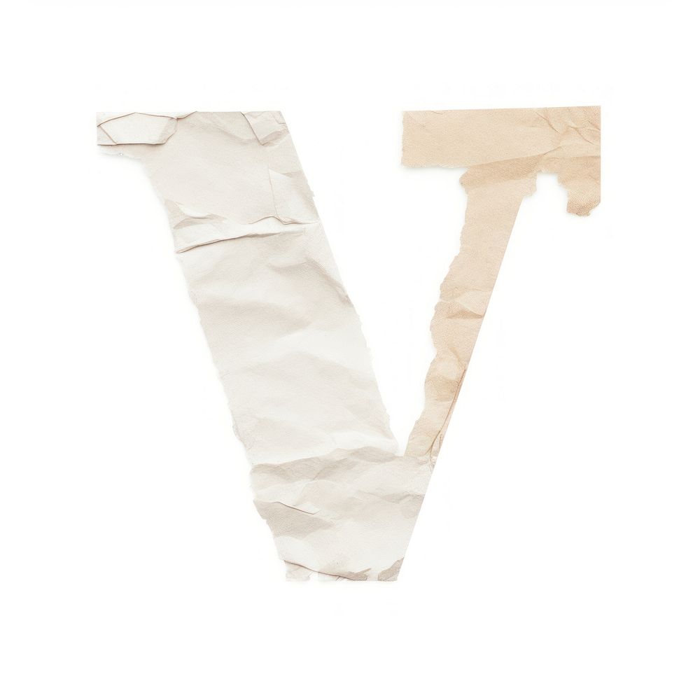 Alphabet V paper craft collage white background simplicity underwear.