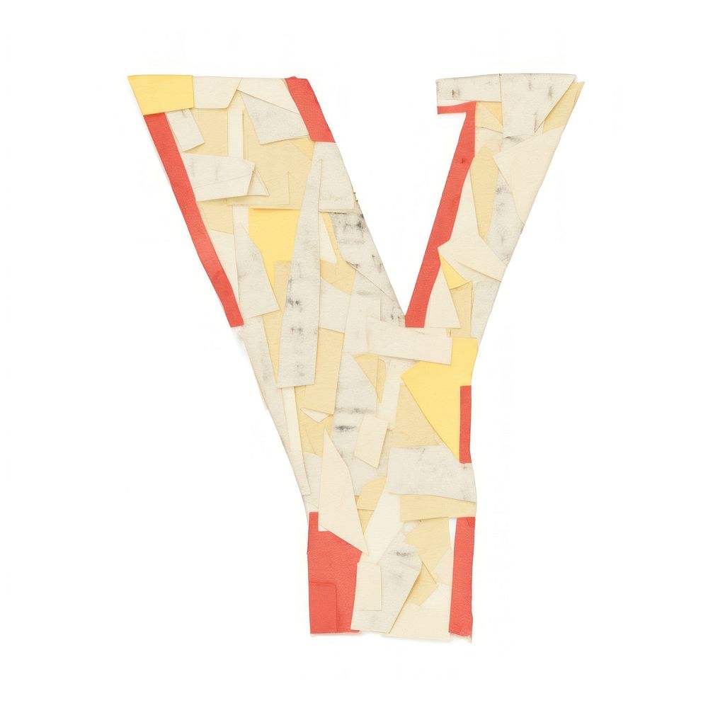 Alphabet y paper craft text collage letter.