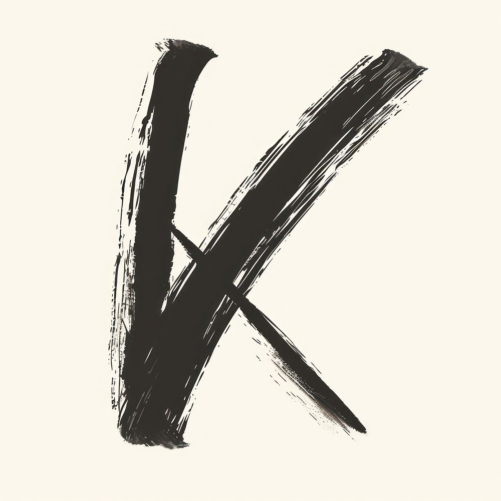 Alphabet K marker brush backgrounds line text.