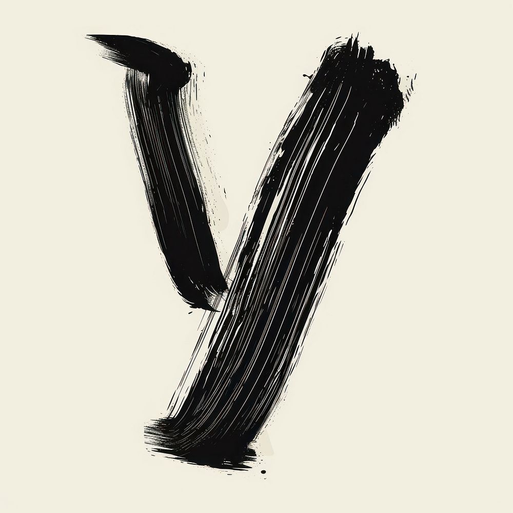 Alphabet Y marker brush line creativity monochrome.