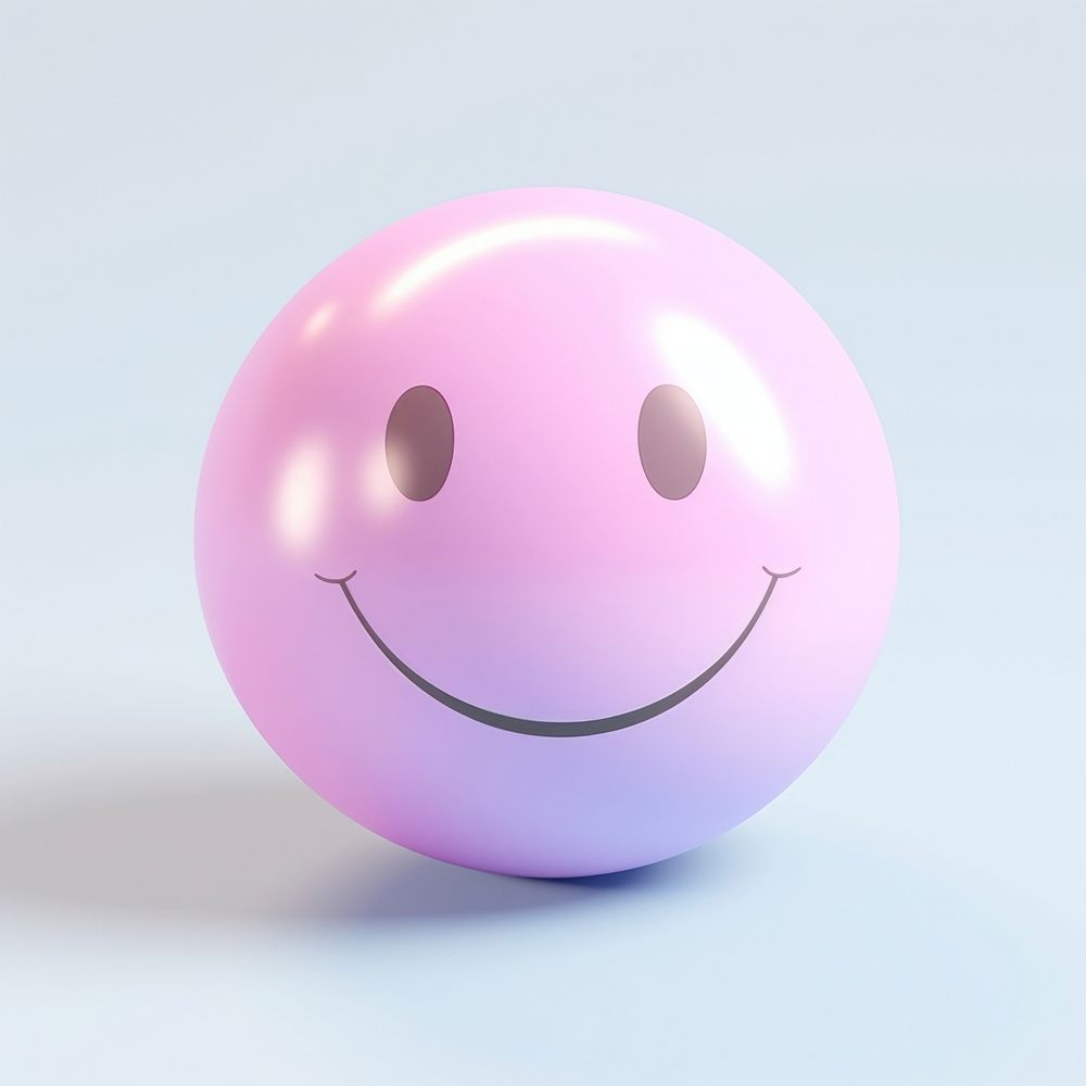 Smile emoji sphere anthropomorphic celebration.