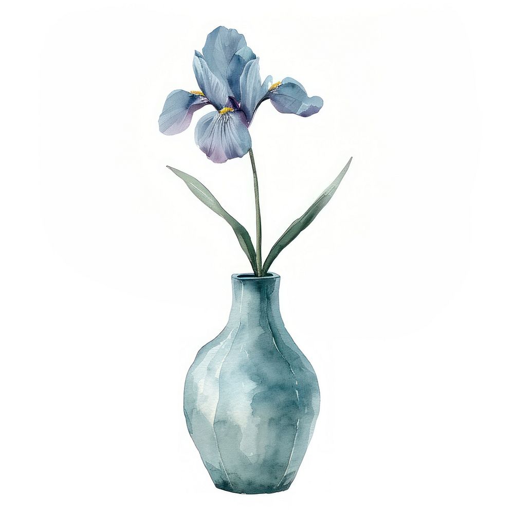 Vase flower watercolor art creativity freshness.