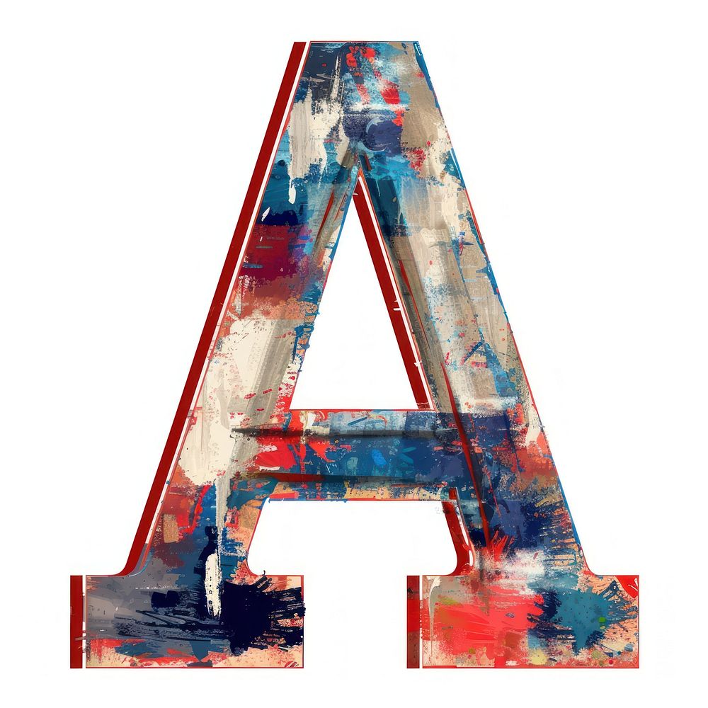 Alphabet A font text white background.