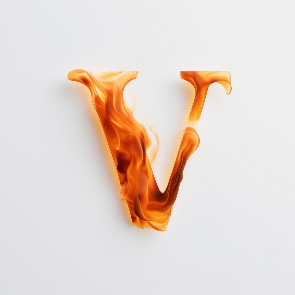 Burning letter v flame font fire.