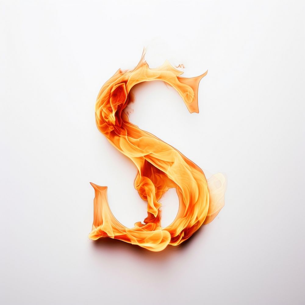 Burning letter S flame font fire.
