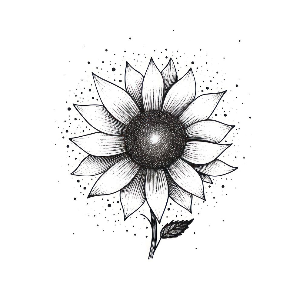Sunflower celestial drawing sketch plant.