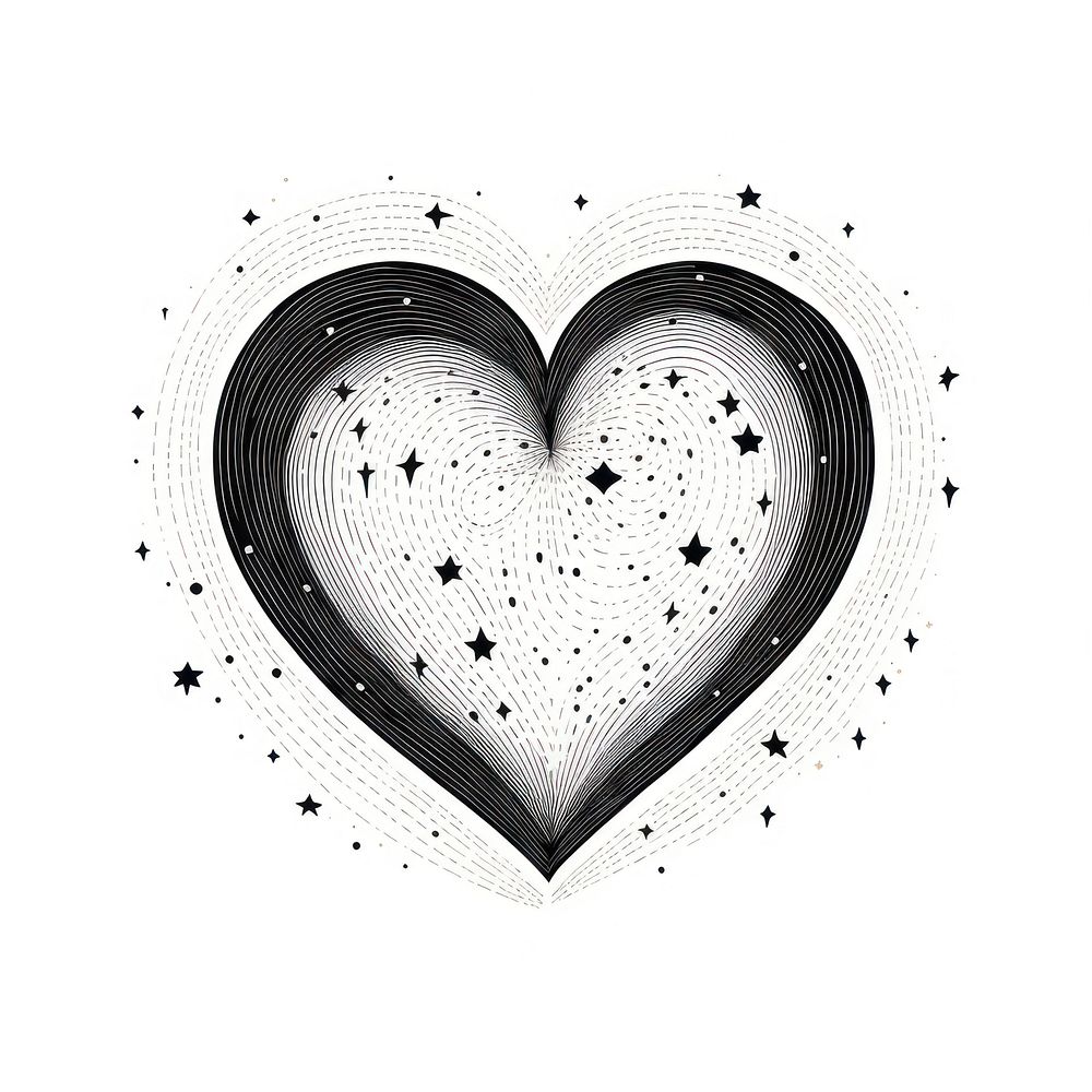 Heart celestial drawing white background accessories.