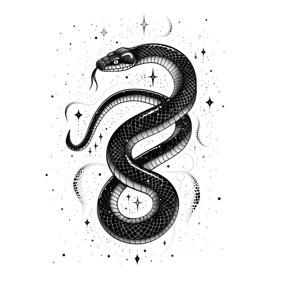 Snake celestial drawing reptile animal.