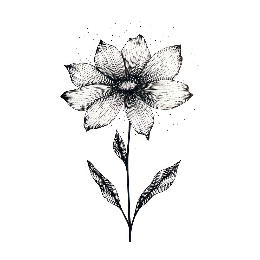 Aesthetic flower celestial drawing sketch plant.