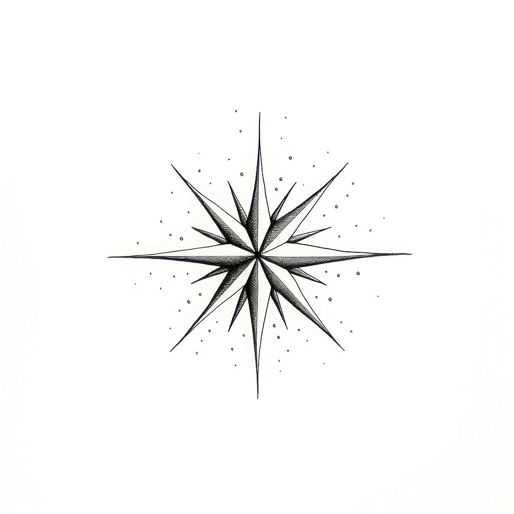 Star celestial drawing sketch white.