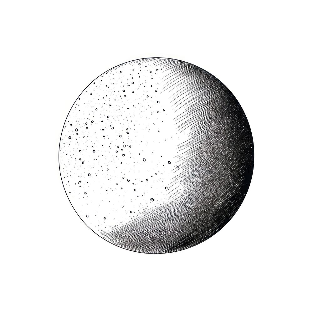 Full moon celestial astronomy drawing sphere.