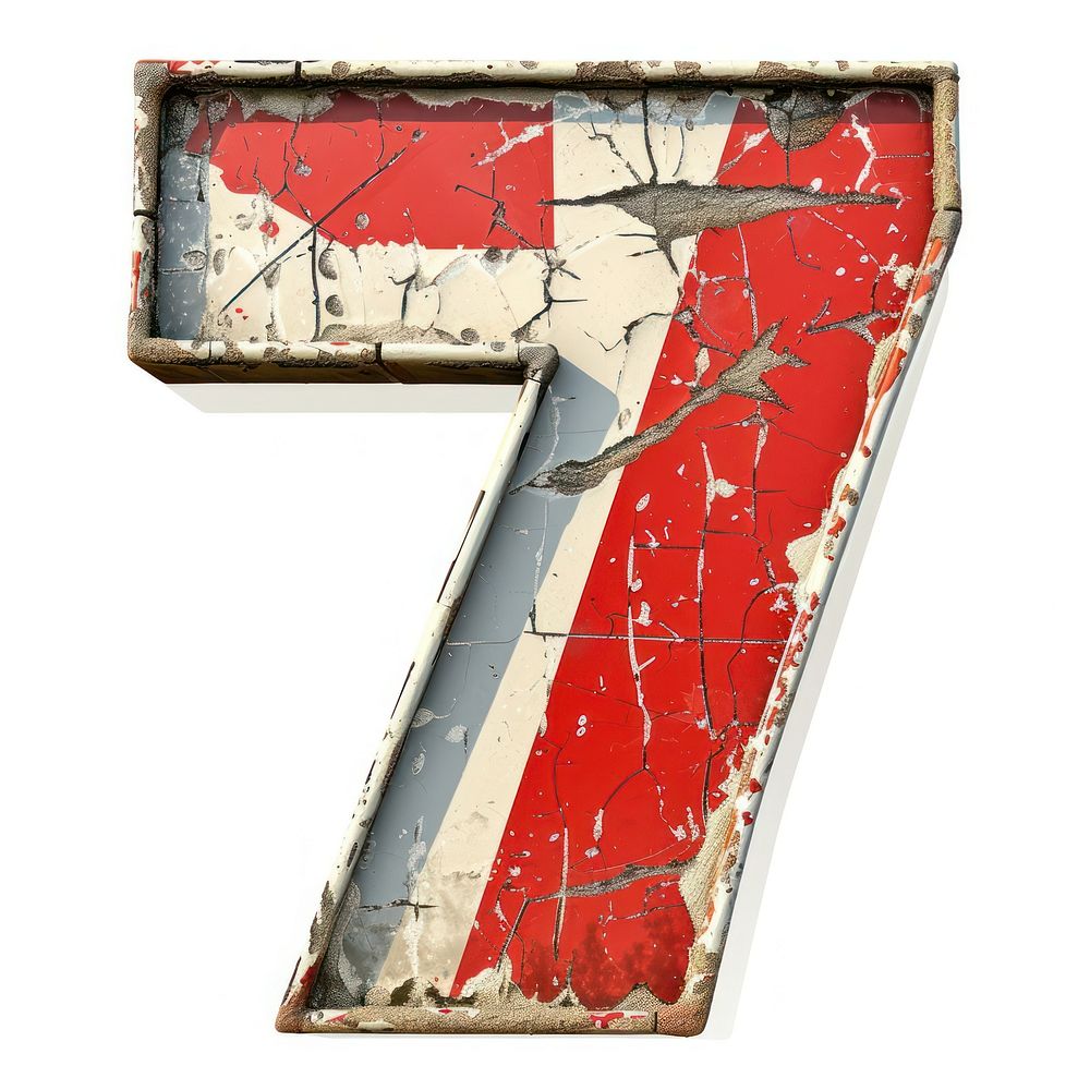 Number 7 text font white background.