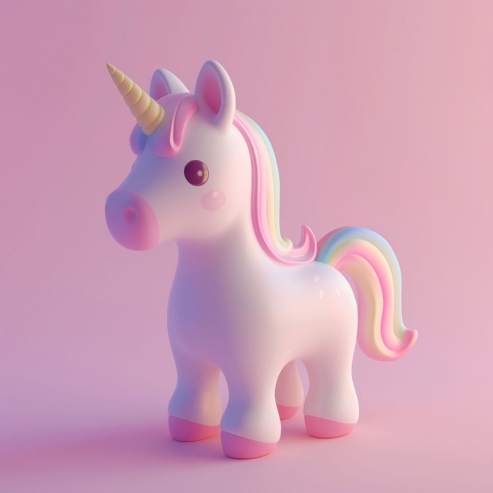 Cute unicorn figurine mammal animal.
