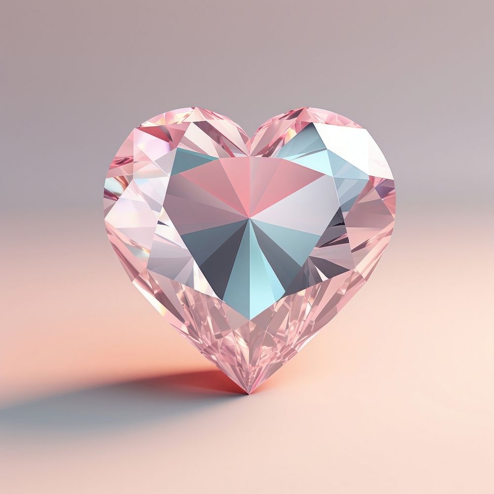 Heart shaped diamond gemstone jewelry crystal.