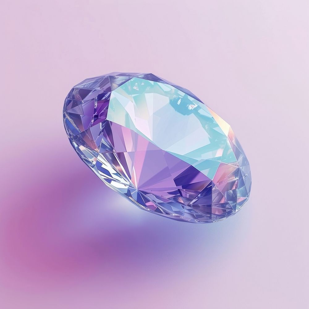 Oval shaped diamond gemstone crystal jewelry.