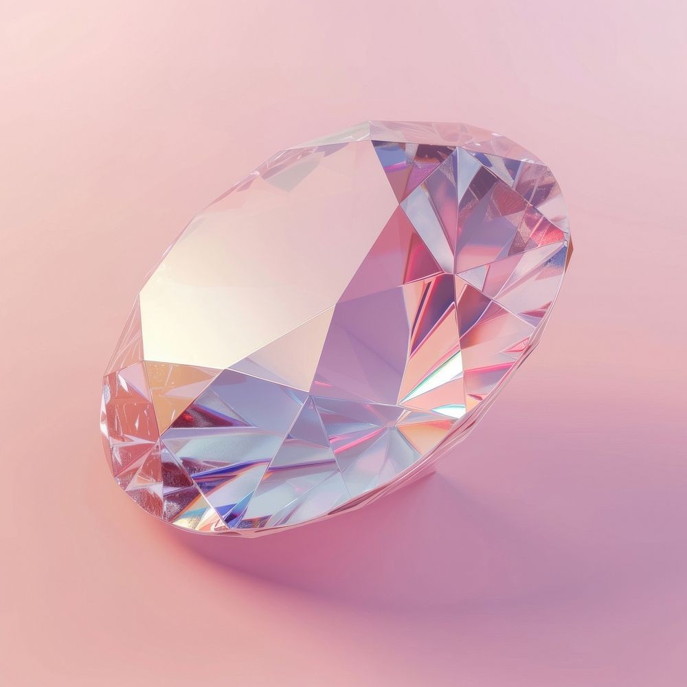 Oval shaped diamond gemstone jewelry crystal.