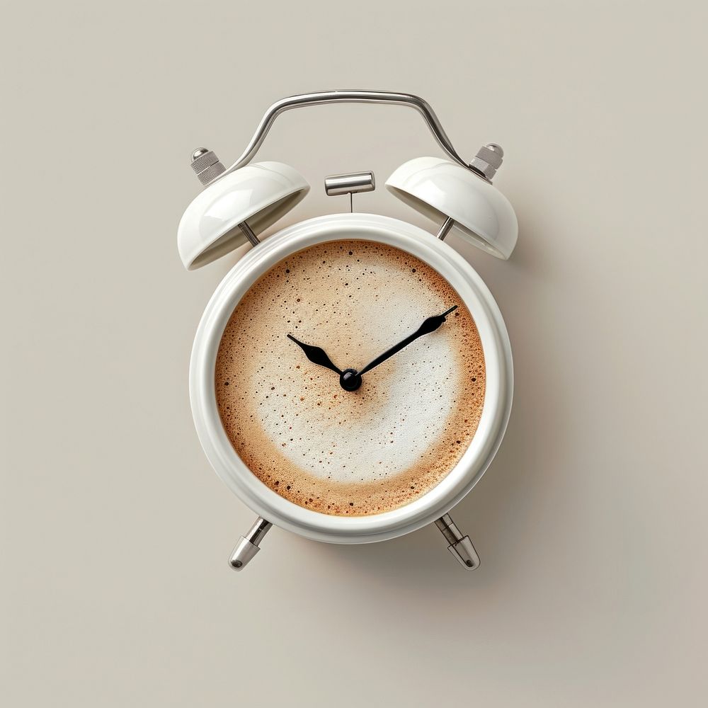 Alarm clock coffee number watch.