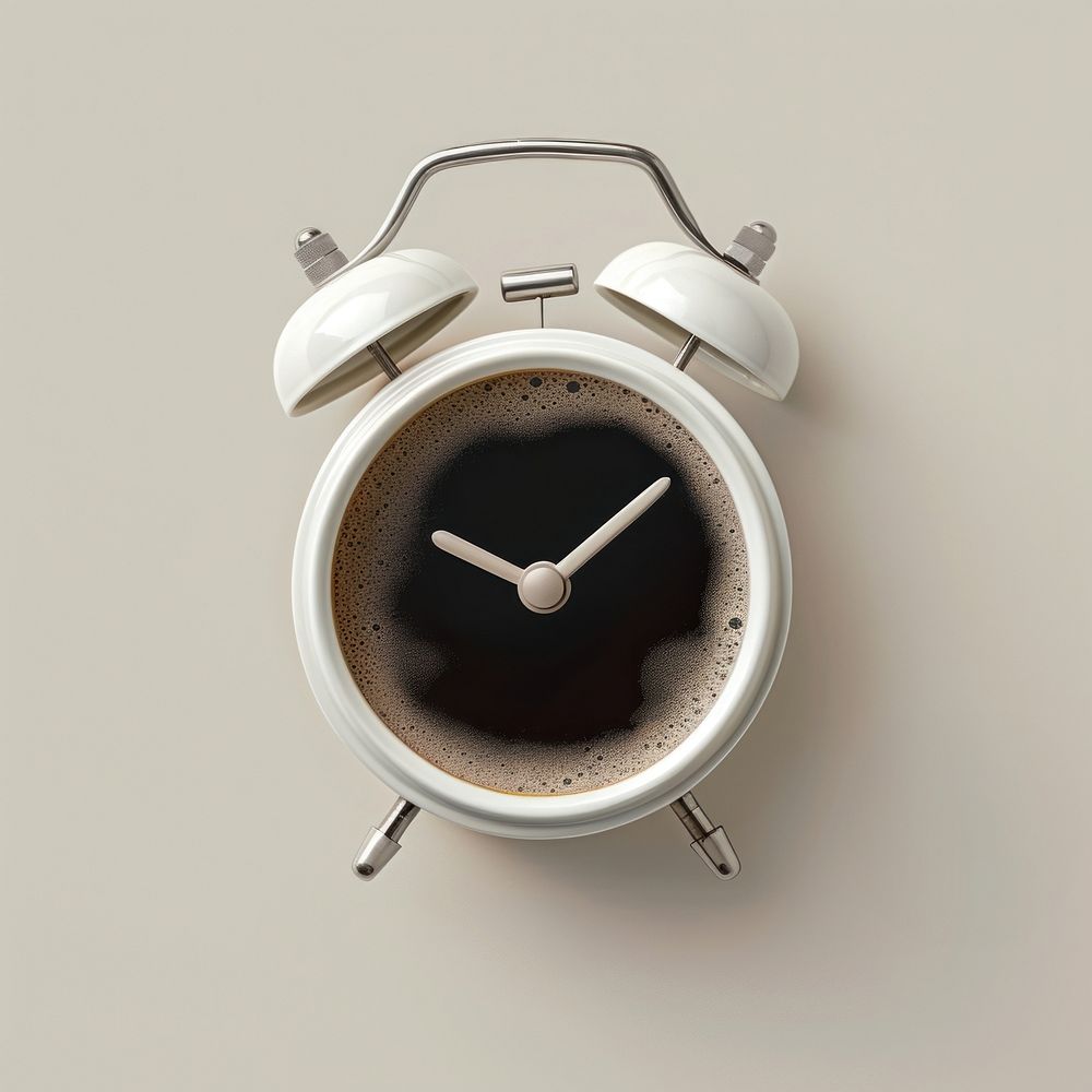 Alarm clock number coffee watch.