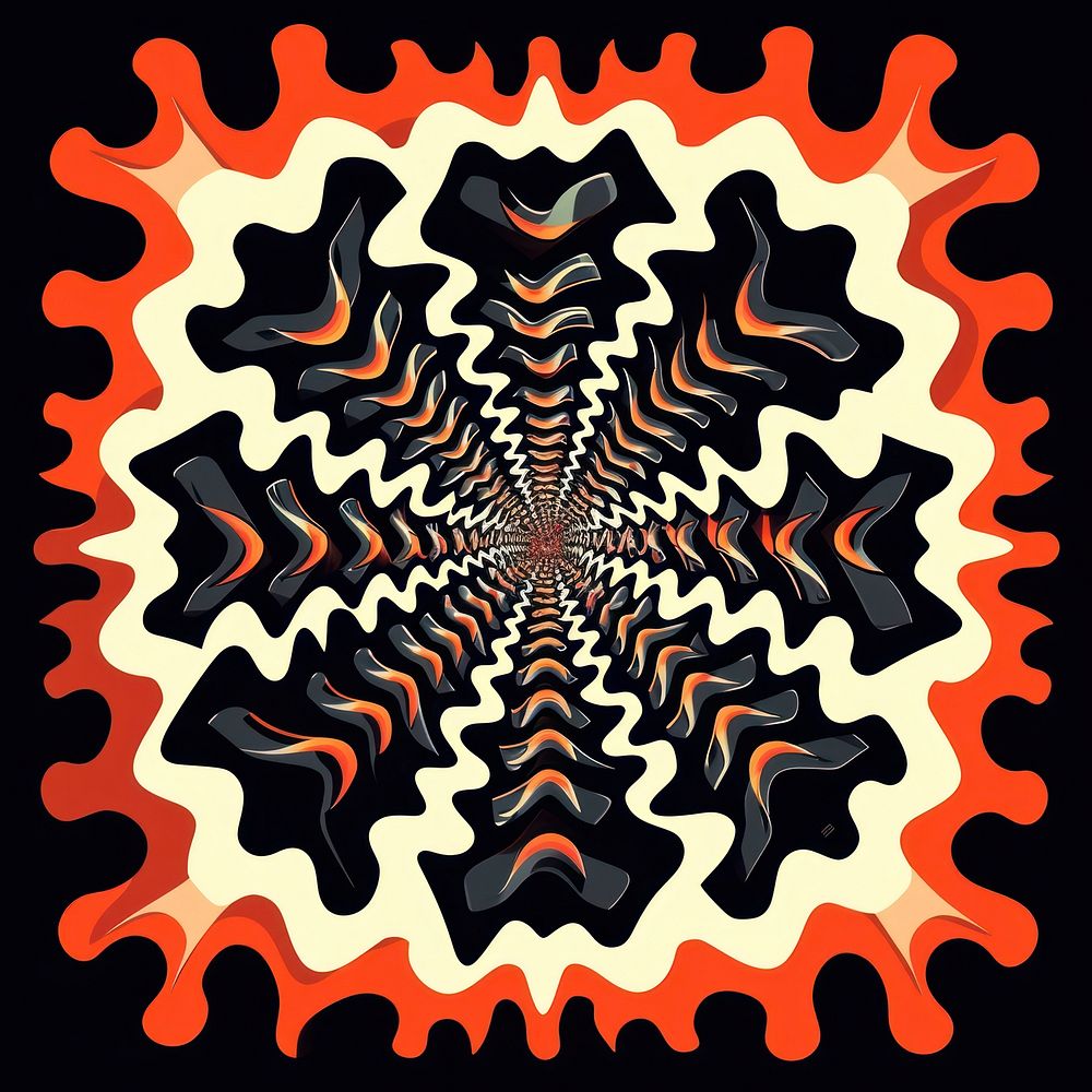 Bonfire art pattern kaleidoscope.