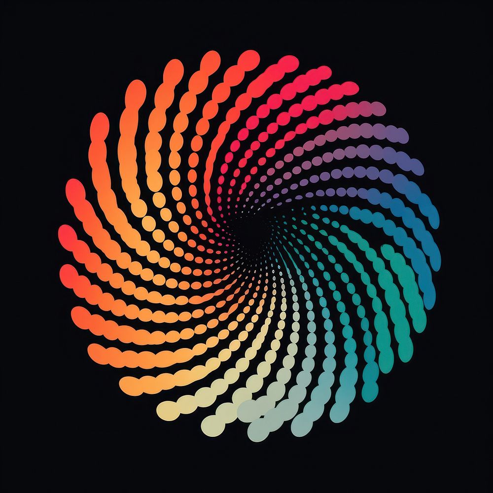 Dot pattern art abstract spiral.