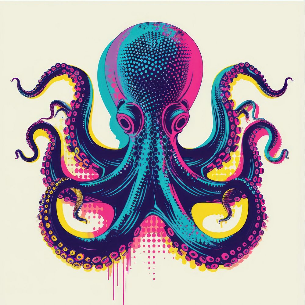 Octopus pattern purple art.