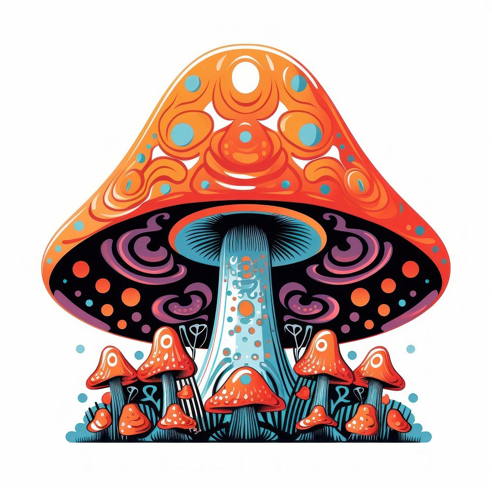Mushroom fungus agaric art.