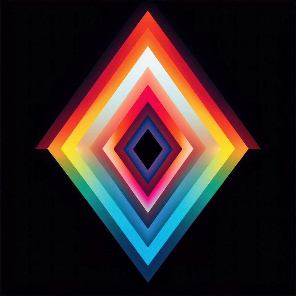Rainbow diamond abstract graphics pattern.