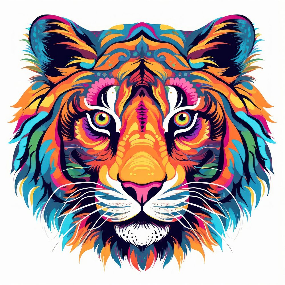 Tiger mask graphics drawing animal.