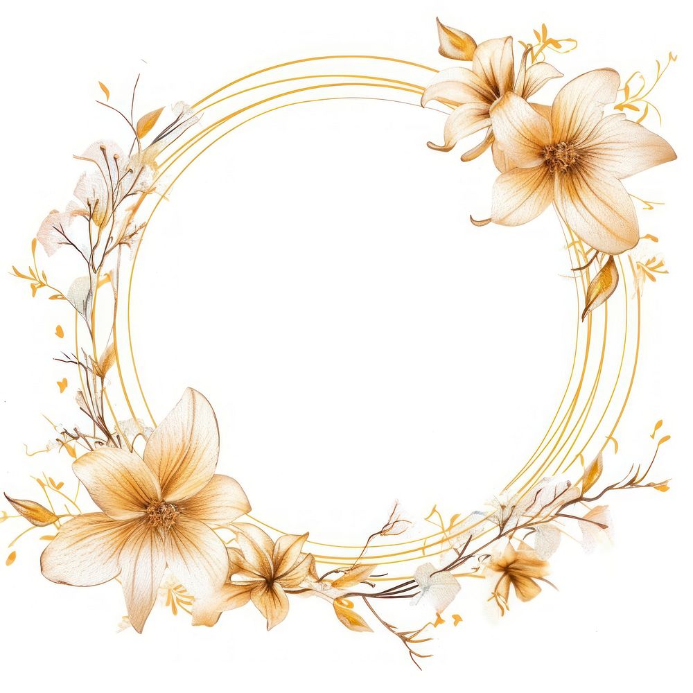 Gold of lily wildflower frame pattern shape plant.