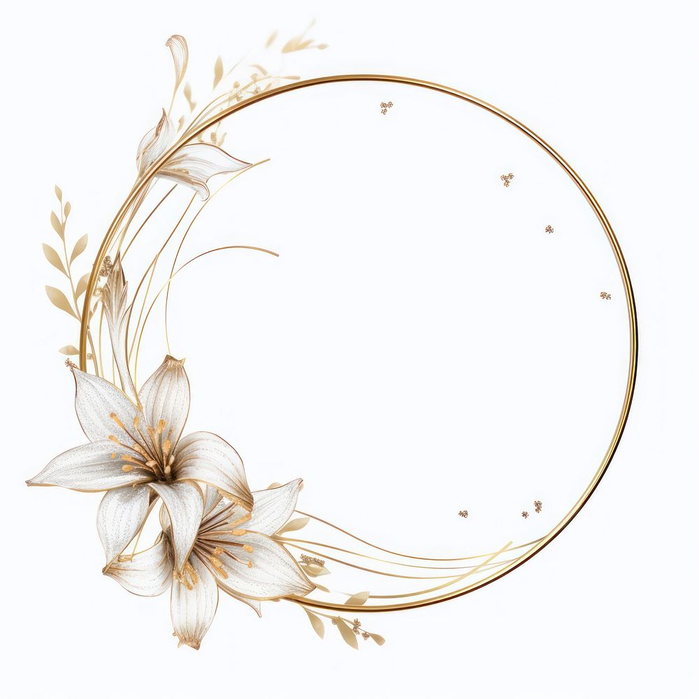 Gold of lily wildflower frame pattern shape plant.