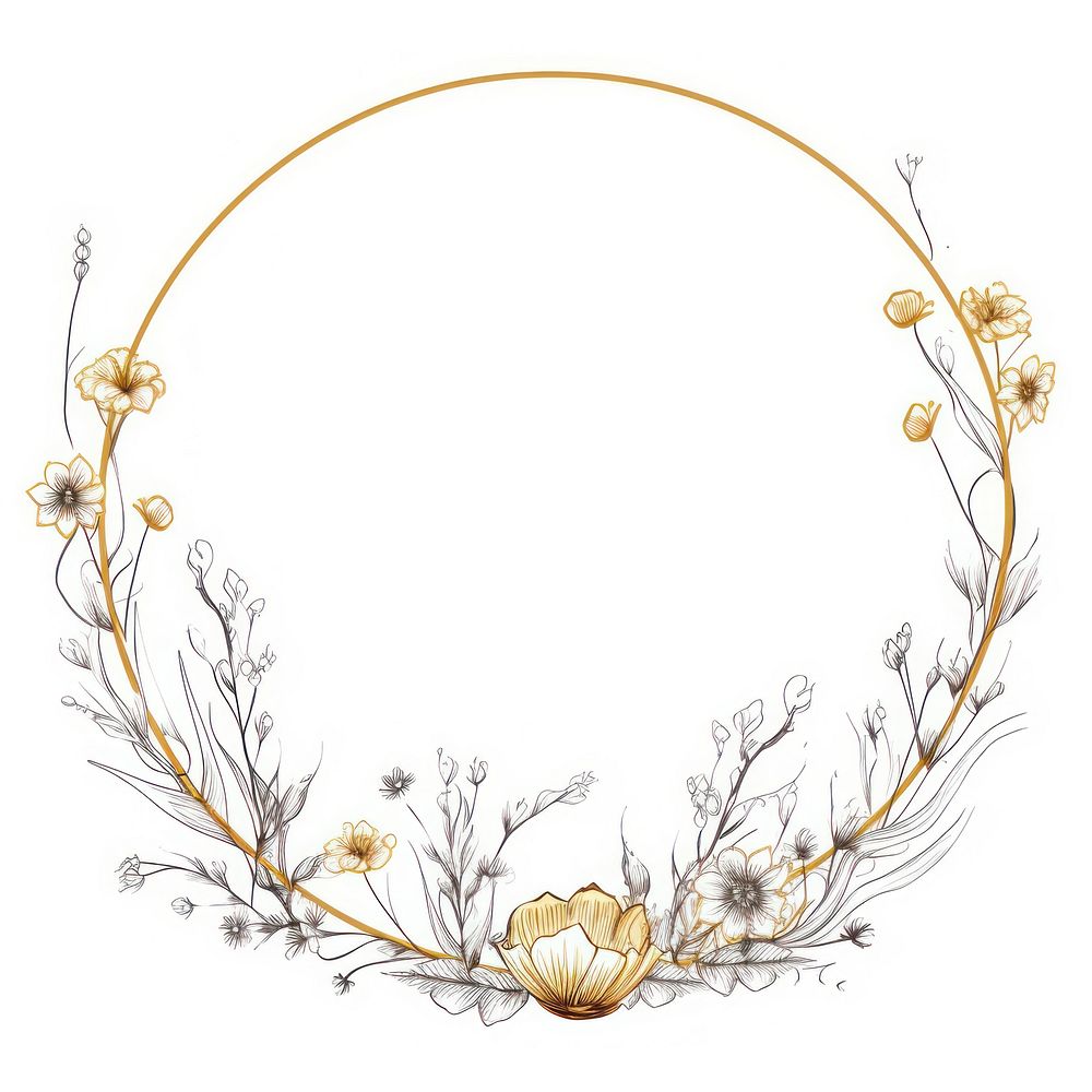 Gold of pion wildflower frame jewelry shape celebration.