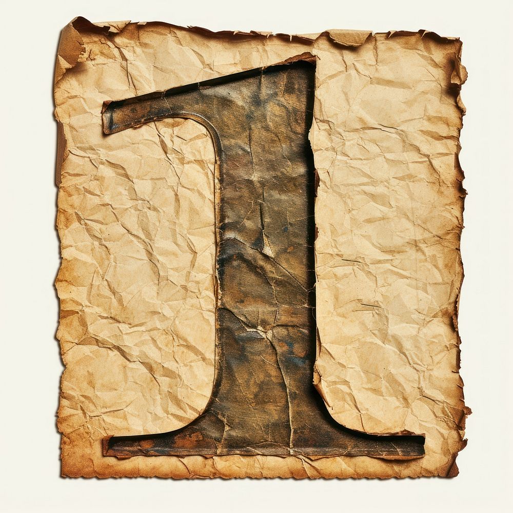 Vintage Alphabet Number 1 letter number paper.