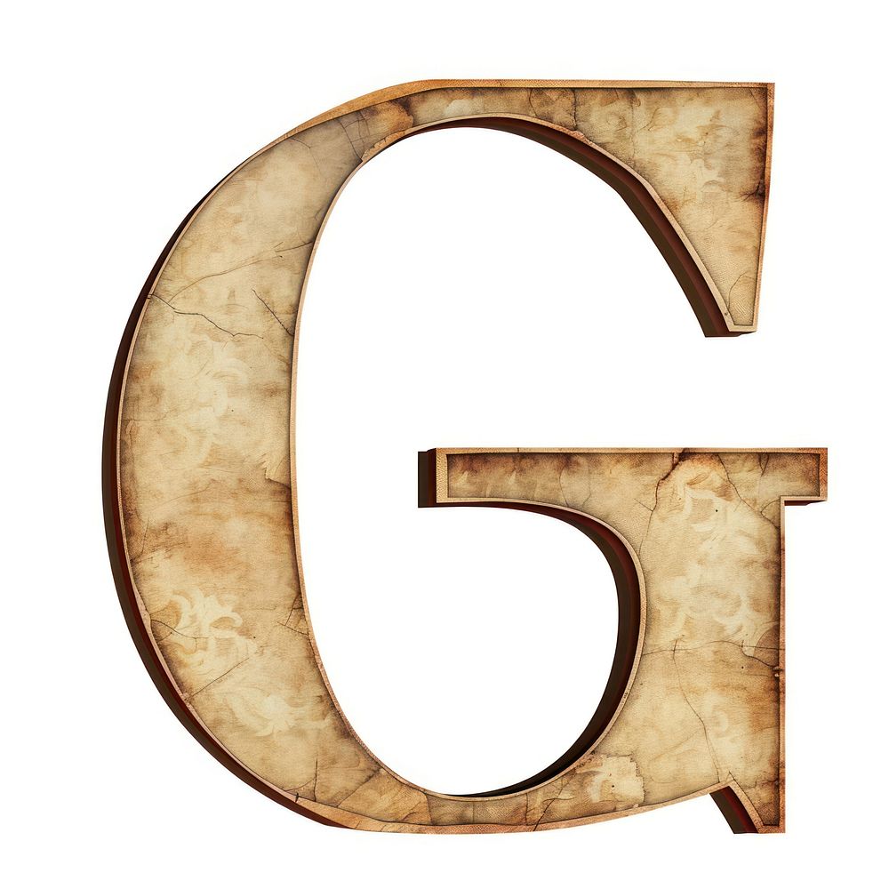 Vintage Alphabet G font number text old.