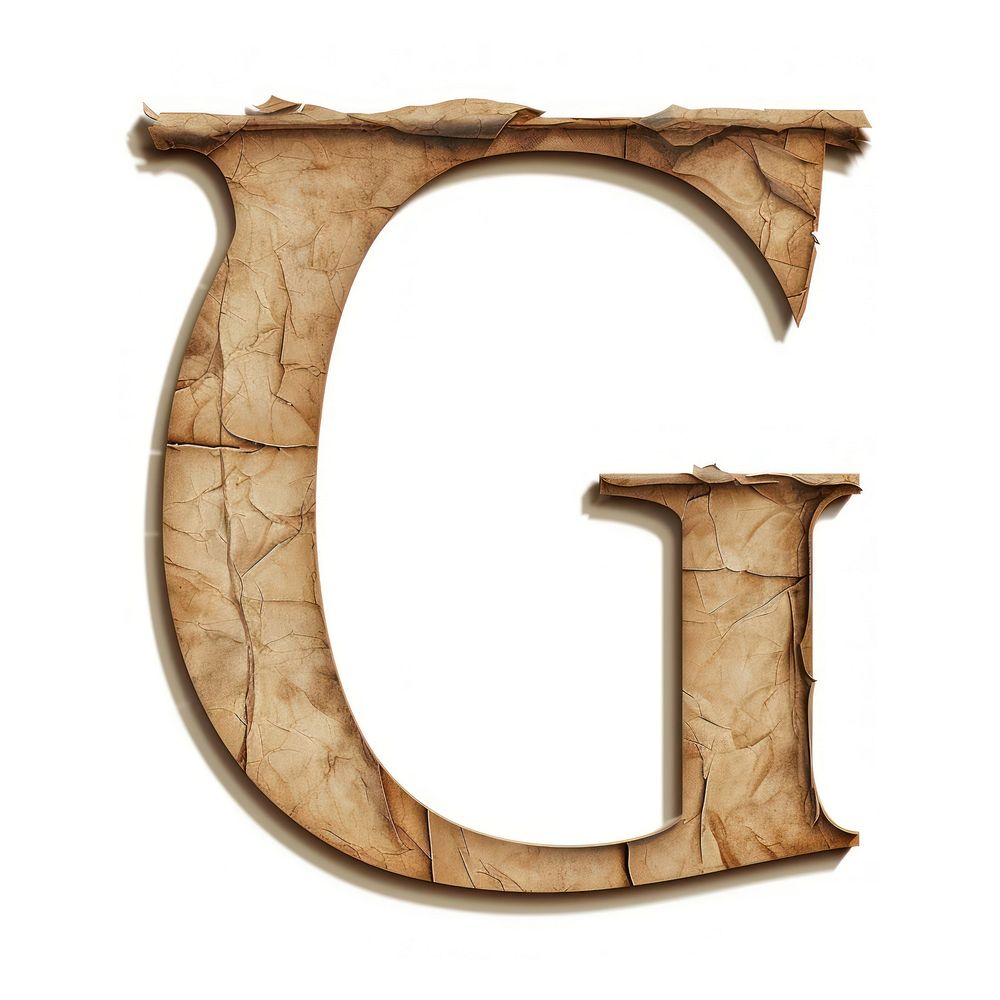 Vintage Alphabet G font text wood old.
