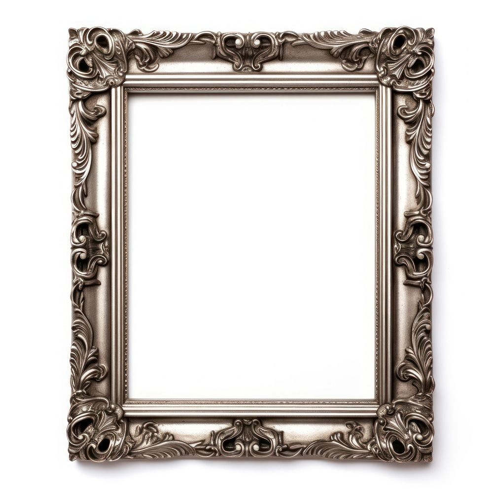 Silver backgrounds frame white background.