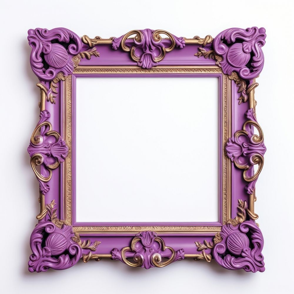 Violet purple frame white background.
