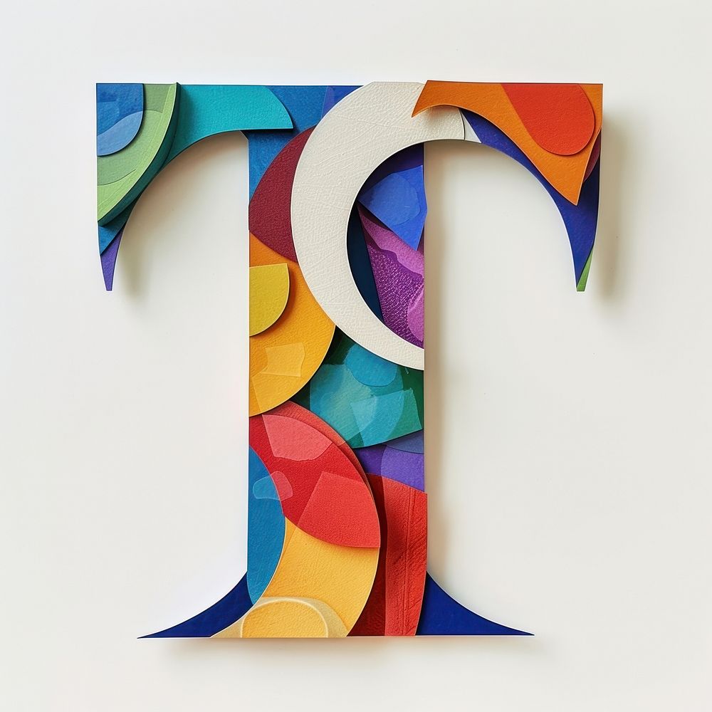 Alphabet T art number shape.