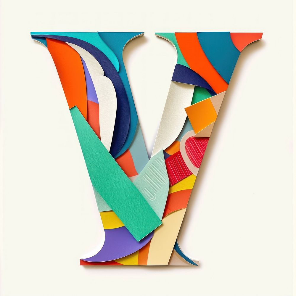 Alphabet V text art shape.