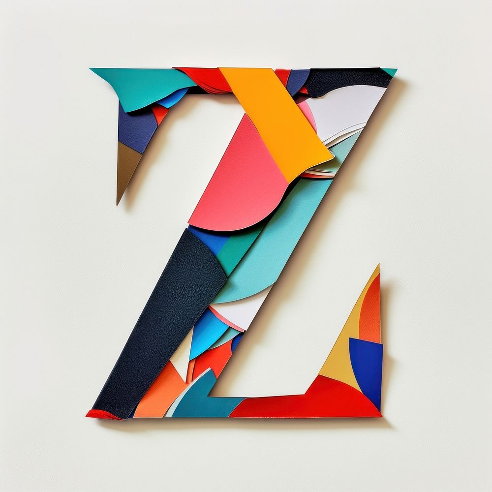 Alphabet Z art shape paper.