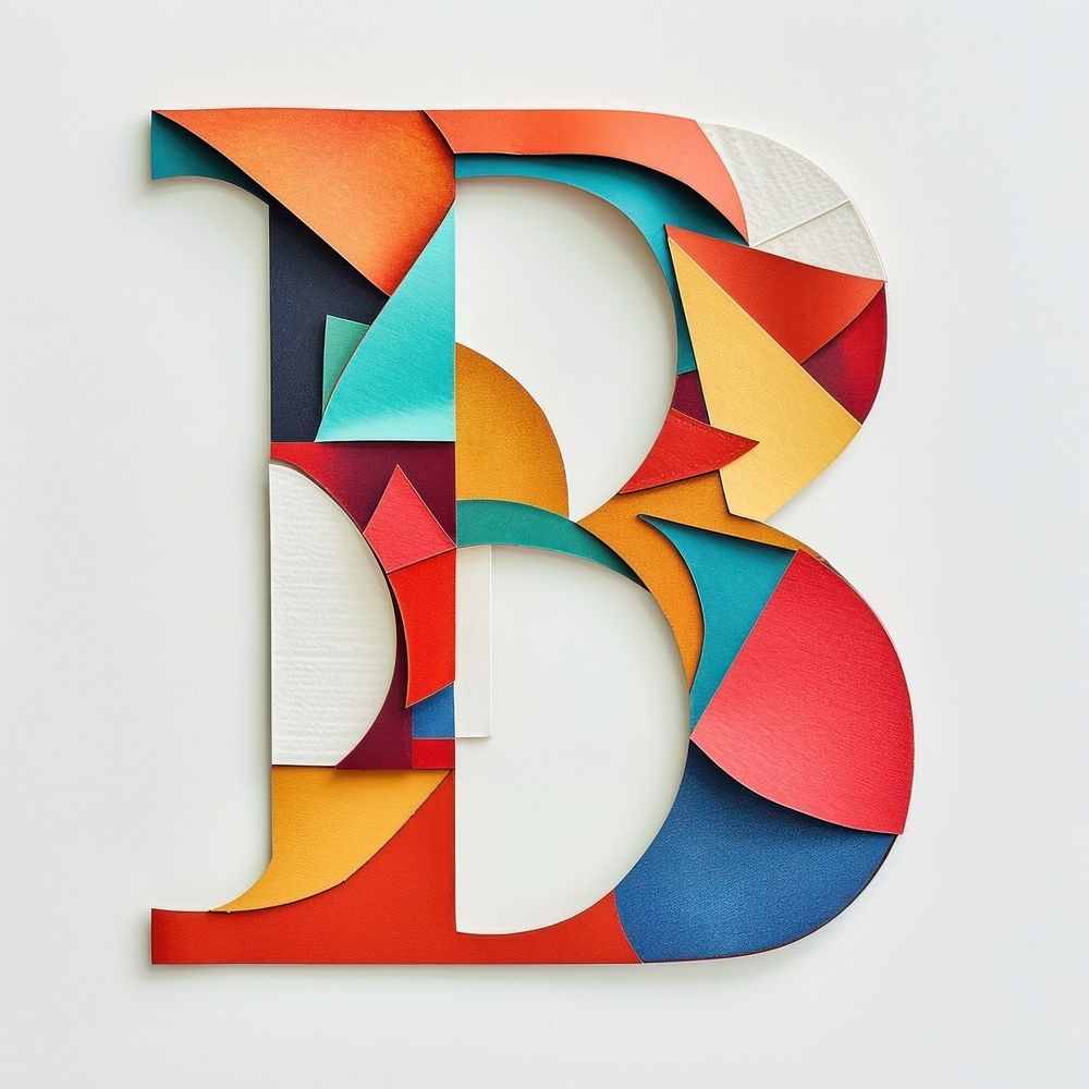 Alphabet B art shape text.
