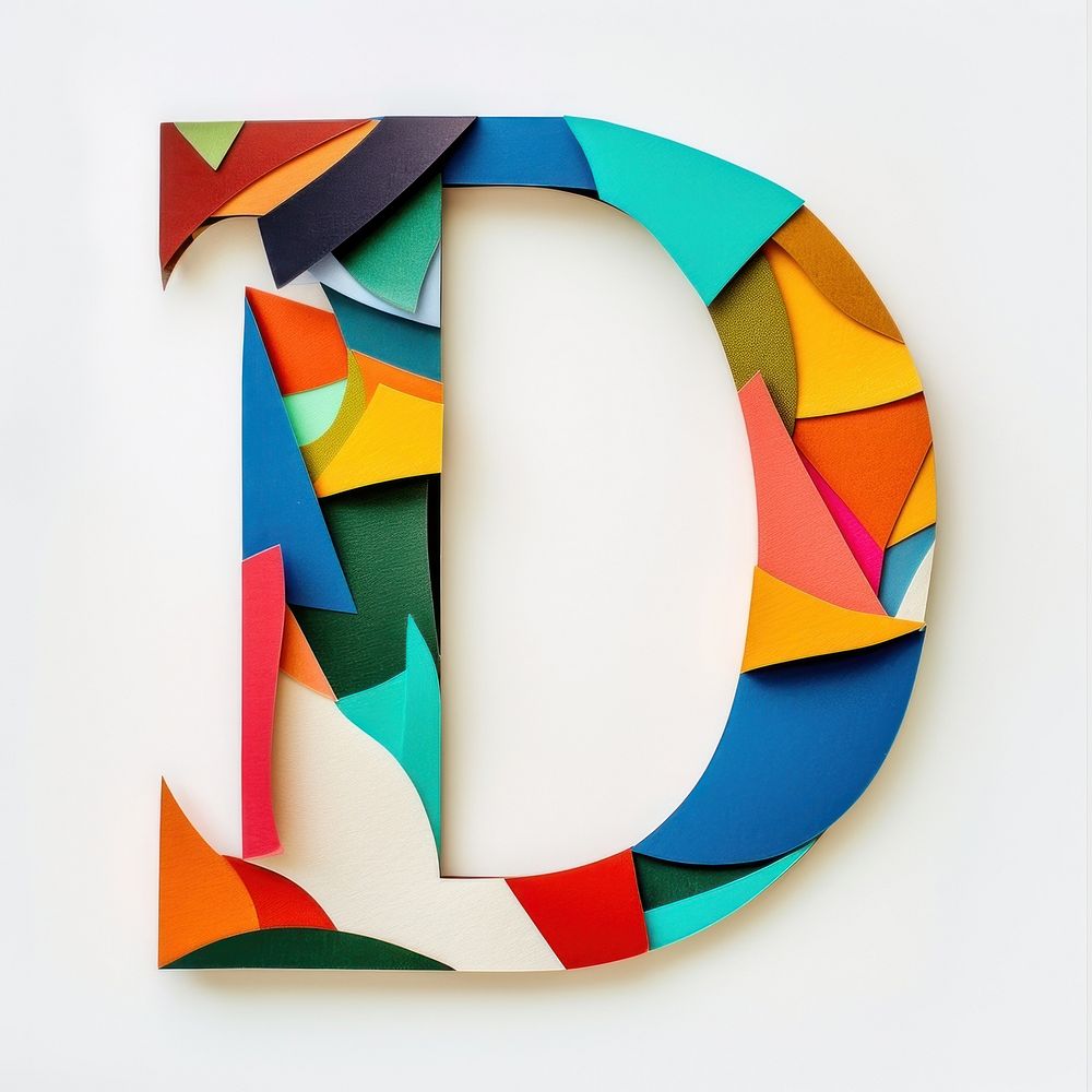 Alphabet D art shape text.