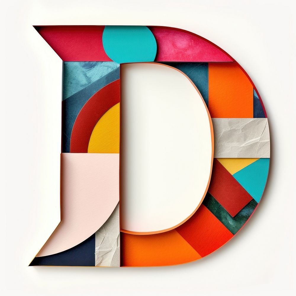 Alphabet D art shape text.