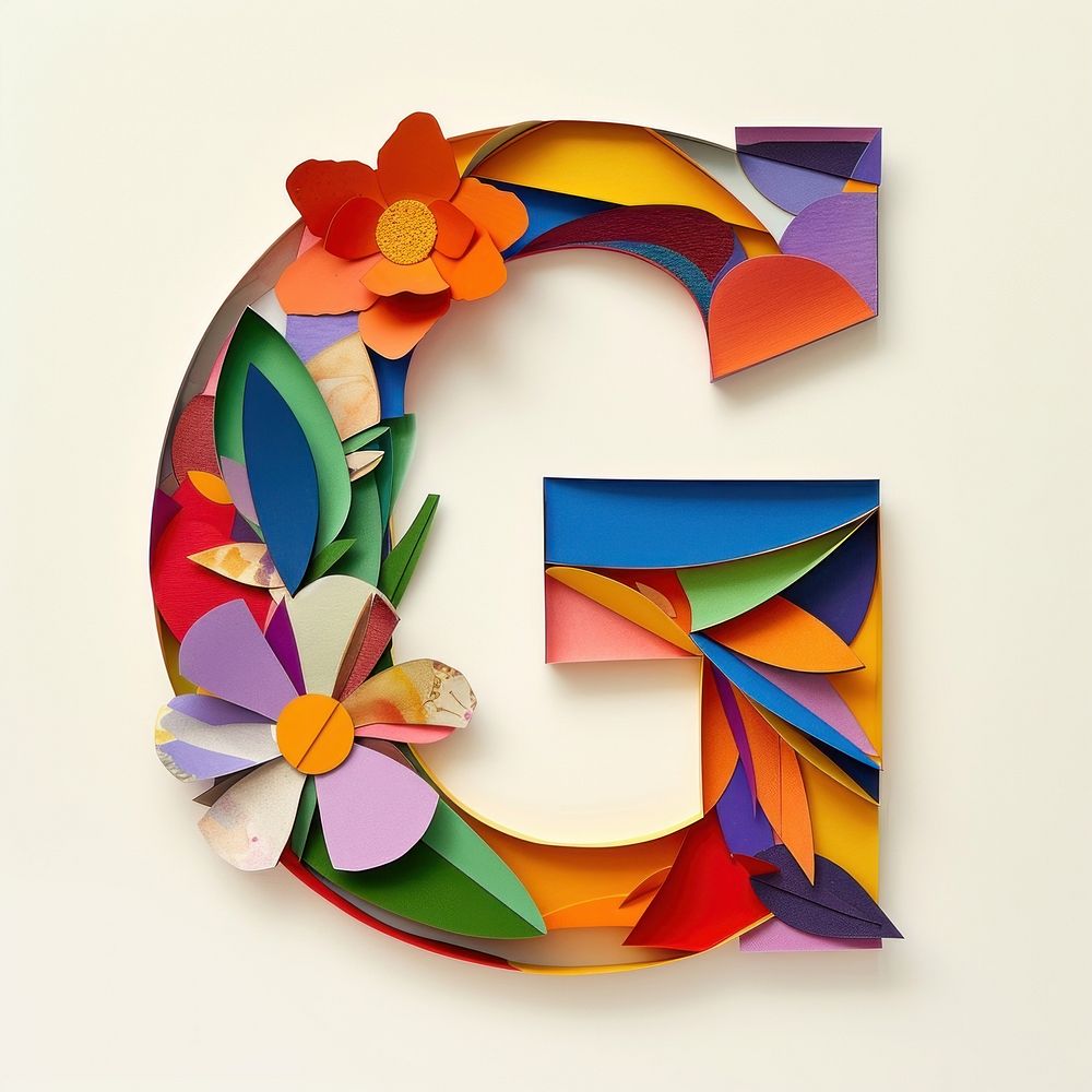 Alphabet G art flower shape.