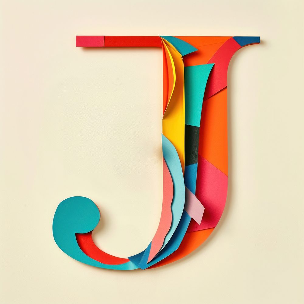 Alphabet J text art shape.