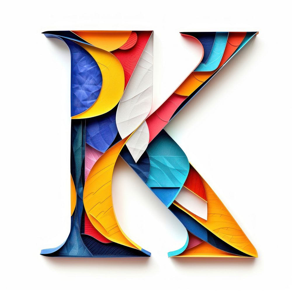 Alphabet K alphabet shape paper.