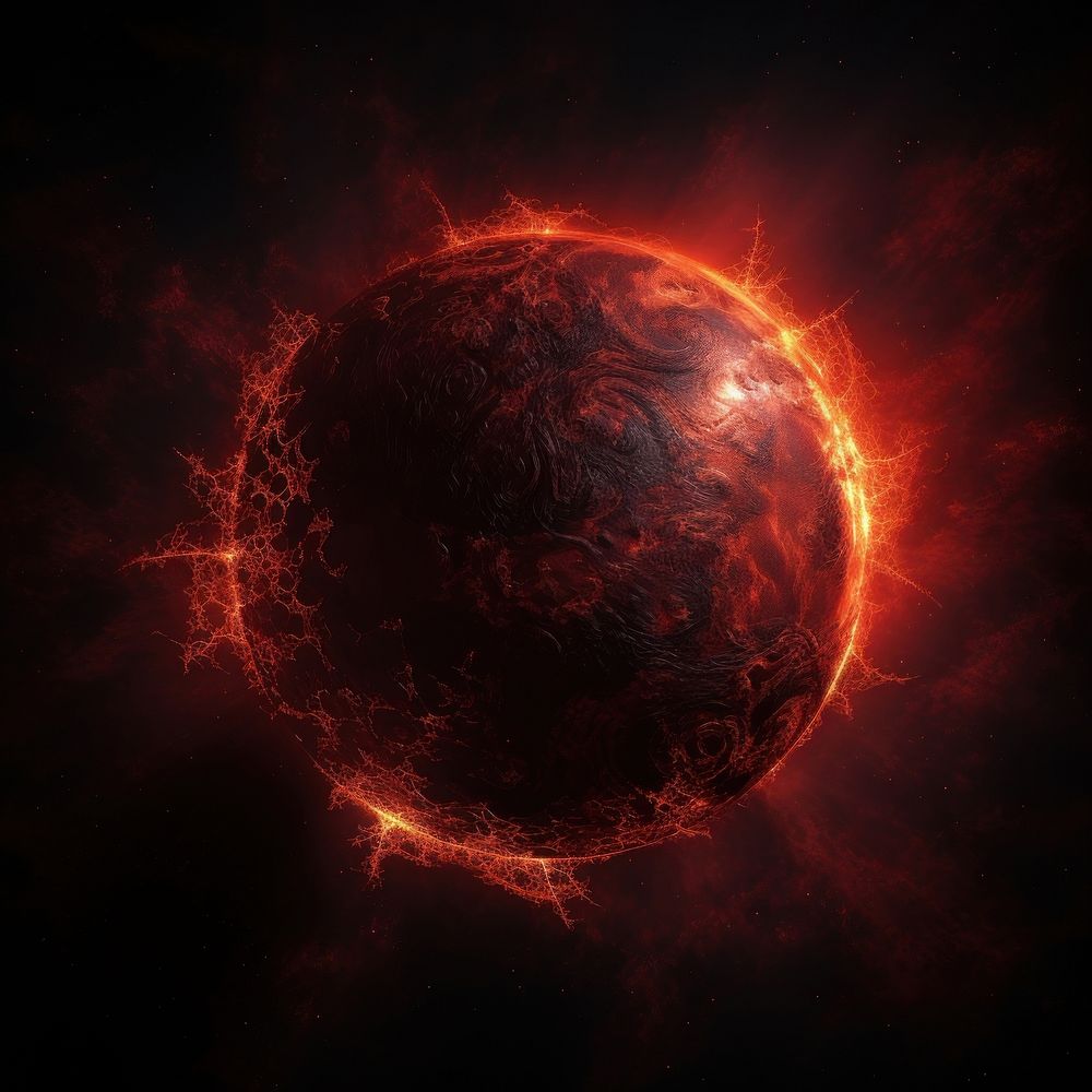 Red sun planet astronomy universe space.