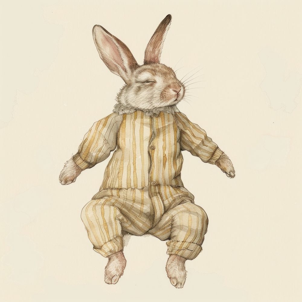 Rabbit watercolor art drawing rodent.
