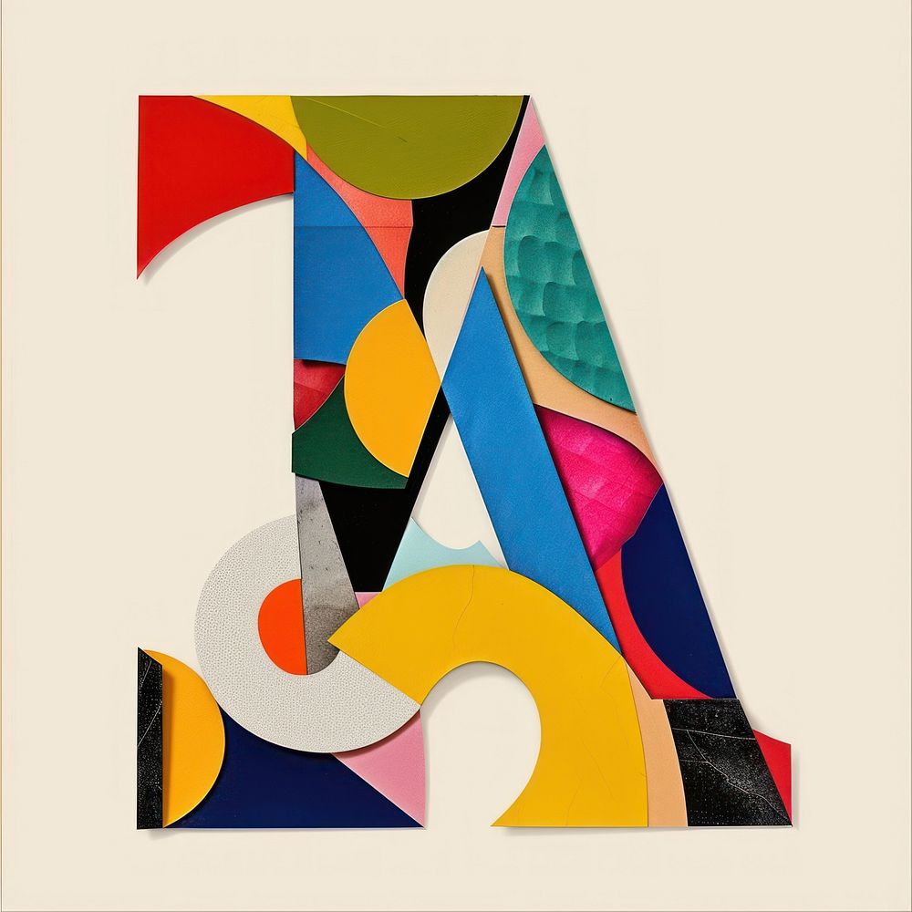 Cut paper of alphabet A art shape text.
