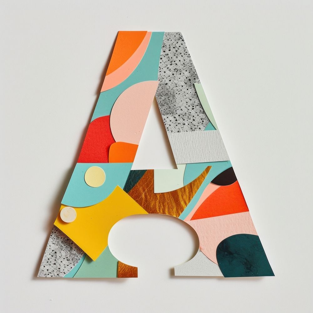 Alphabet A art shape paper.